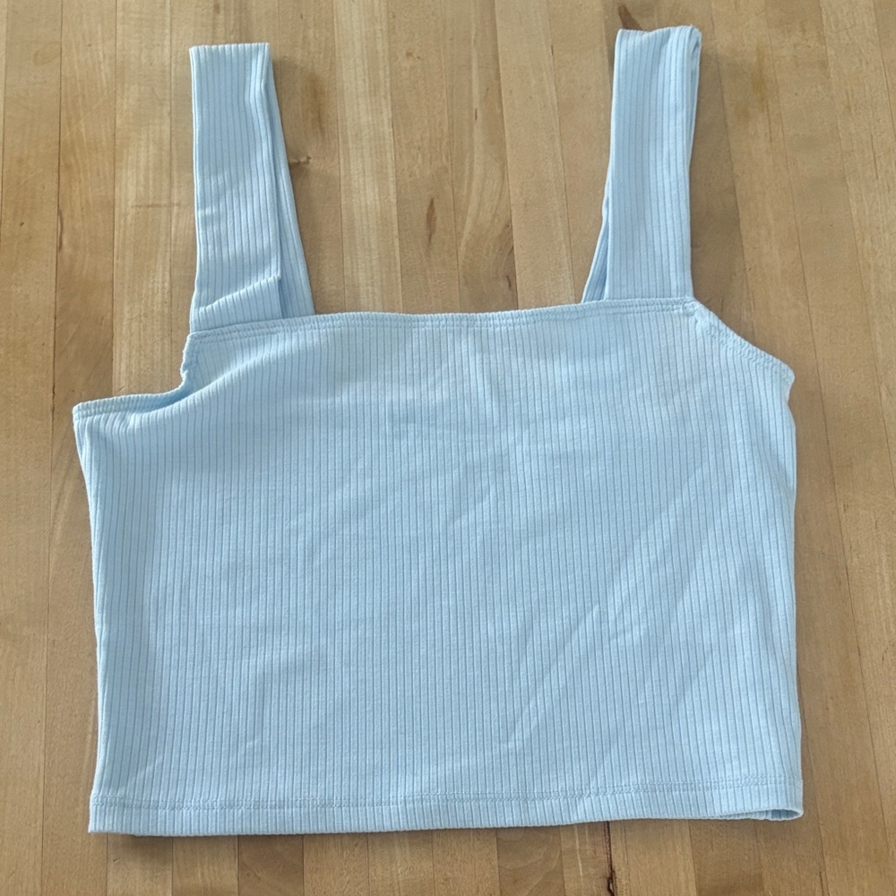 American Eagle Light Blue Ribbed Women's Tank Top Size XS